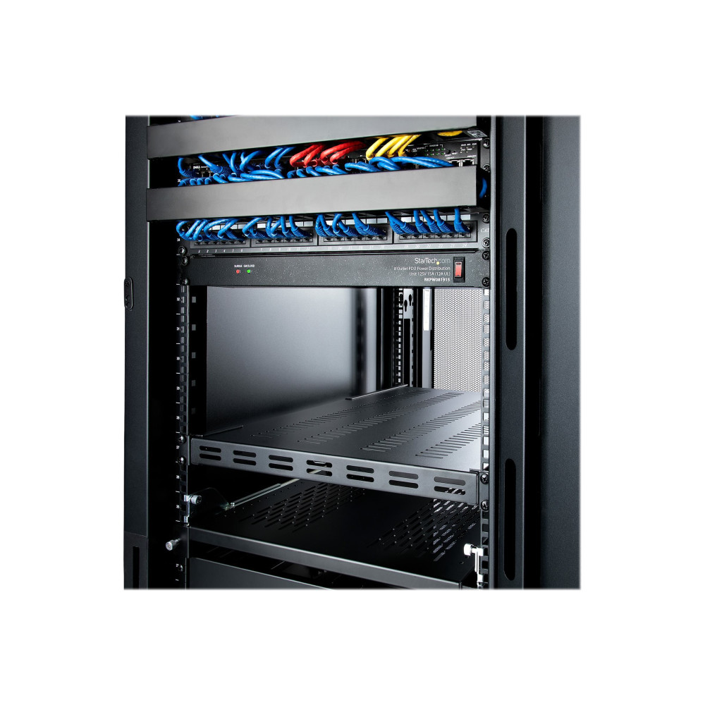 Produktbild för StarTech.com Server Rack Shelf - 1U - Adjustable Mount Depth - Heavy Duty - hylla för rack - 1U