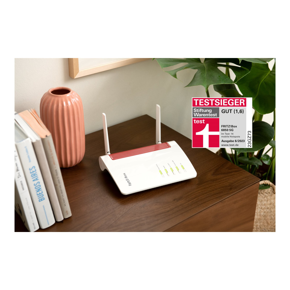 Produktbild för FRITZ!Box 6850 5G - trådlös router - WWAN - Wi-Fi 5 - 3G, 4G, 5G - skrivbordsmodell