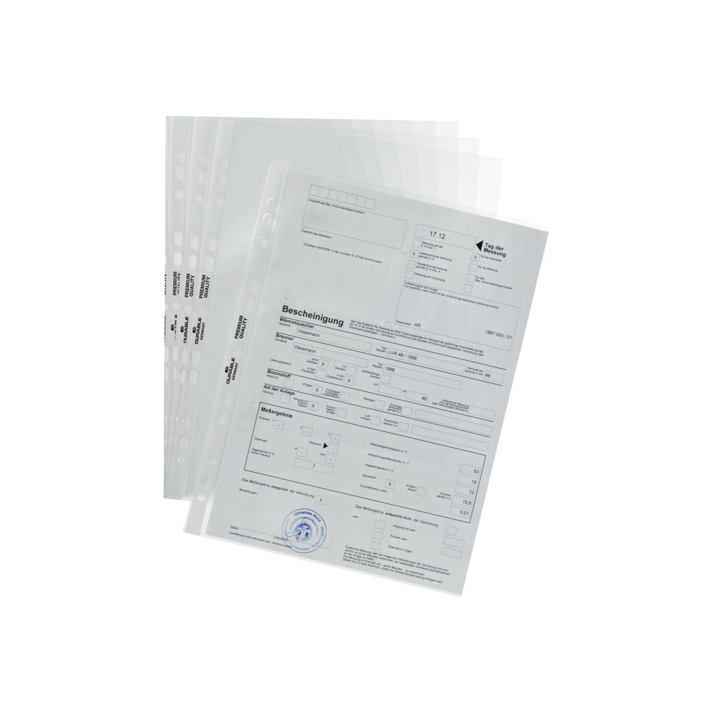 Produktbild för DURABLE PREMIUM - arkskyddare - för A4 - transparent (paket om 50)