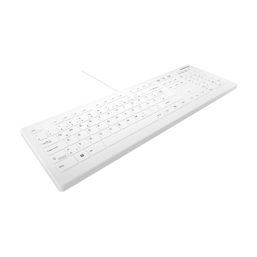 Produktbild för Contour Active Key QuickClean AK-C8112 - tangentbord - medicinsk, hygienisk design - 100% full size - QWERTZ - tysk - vit Inmatningsenhet