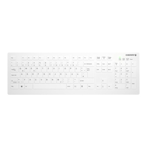 CHERRY Contour Active Key QuickClean AK-C8112 - tangentbord - medicinsk, hygienisk design full size - QWERTZ - tysk - vit Inmatningsenhet