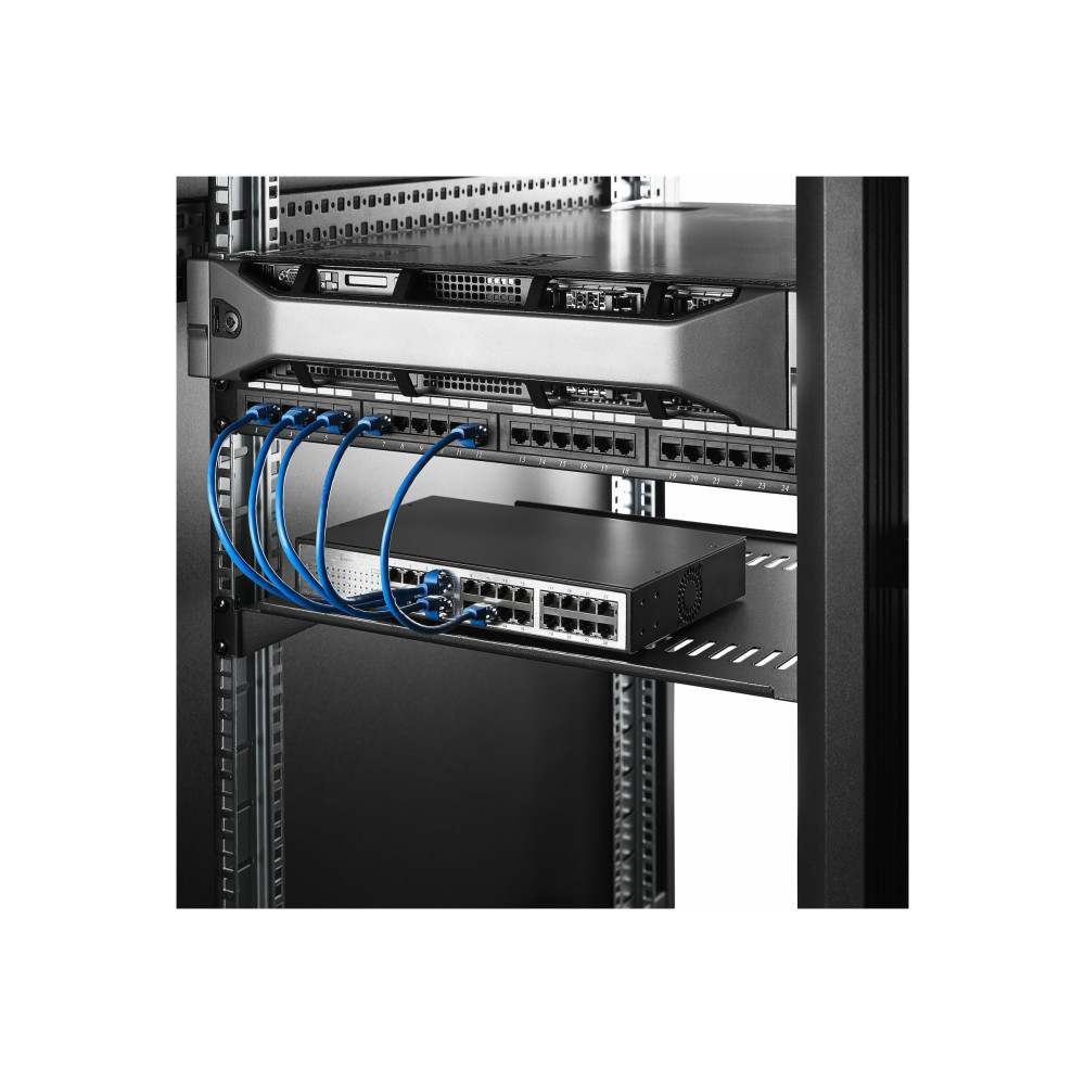 Produktbild för StarTech.com 2-Pack 1U Server Rack Shelf, Vented, 44lb Capacity, 16" Deep (CABSHELF116V2PK) - hylla för rack - 1U
