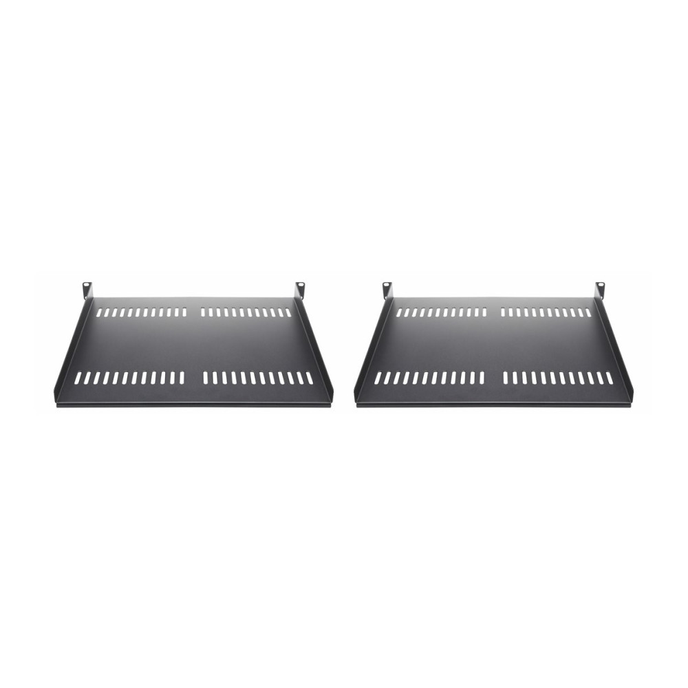 Produktbild för StarTech.com 2-Pack 1U Server Rack Shelf, Vented, 44lb Capacity, 16" Deep (CABSHELF116V2PK) - hylla för rack - 1U