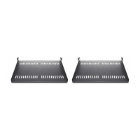 Produktbild för StarTech.com 2-Pack 1U Server Rack Shelf, Vented, 44lb Capacity, 16" Deep (CABSHELF116V2PK) - hylla för rack - 1U