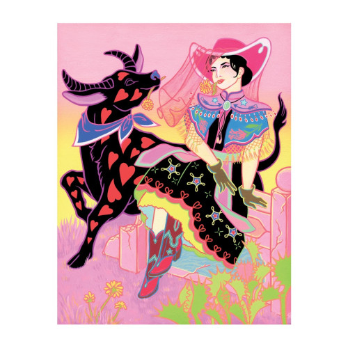 Pomegranate Europe Ltd Cantonese Cowgirl and Her Water Buffalo Notecard