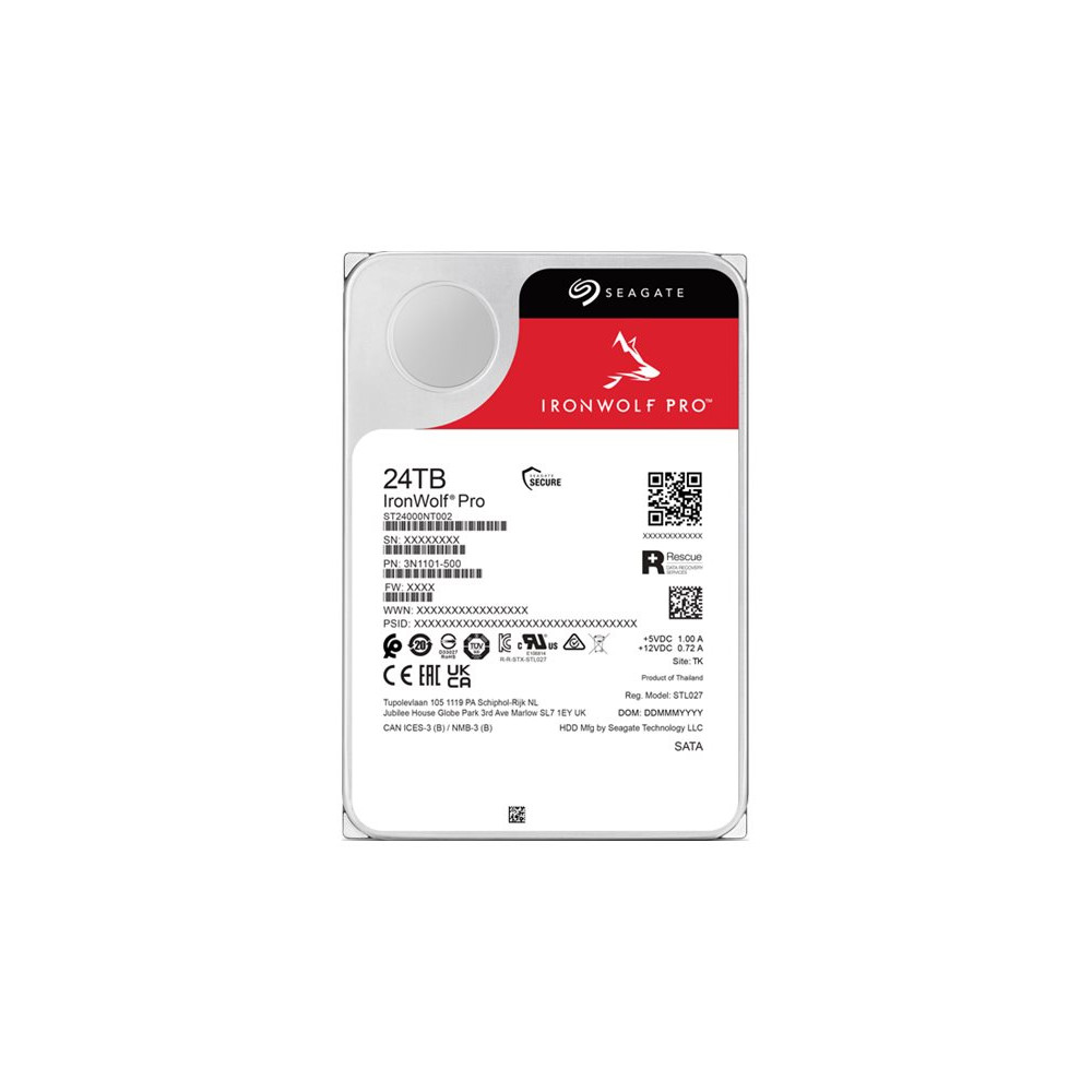 Produktbild för Seagate IronWolf Pro ST24000NT002 - hårddisk - 24 TB - SATA 6Gb/s