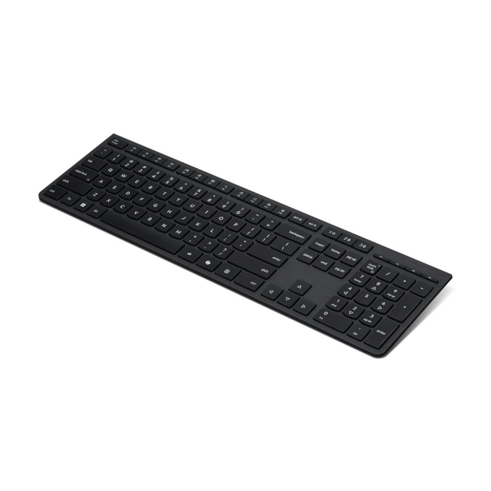 Produktbild för Lenovo Professional - tangentbord - uppladdningsbar full size - QWERTY - Nordisk - grå Inmatningsenhet