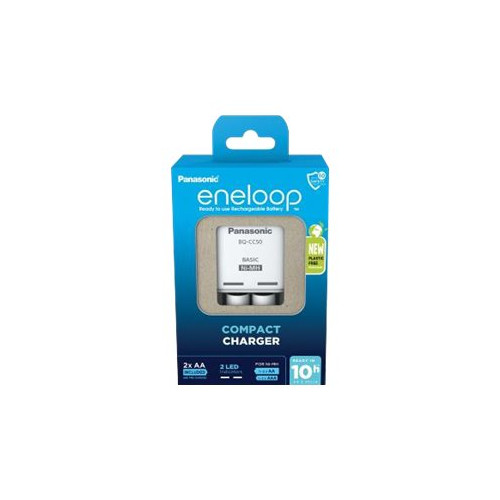 Panasonic eneloop Basic BQ-CC50 batteriladdare - 2 x AA-typ - NiMH - Eurokontakt - Övrigt inom hushållsbatterier