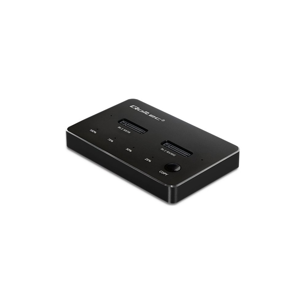 Produktbild för Qoltec - SSD-dockningsstation - dual 2 x 2TB - M.2 Card (PCIe NVMe & SATA) - USB-C 3.1 (Gen 2)
