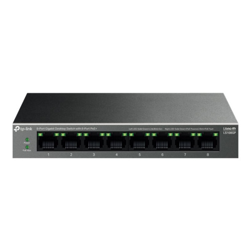 TP-LINK TP-Link LiteWave LS108GP V1 - switch - 8 portar