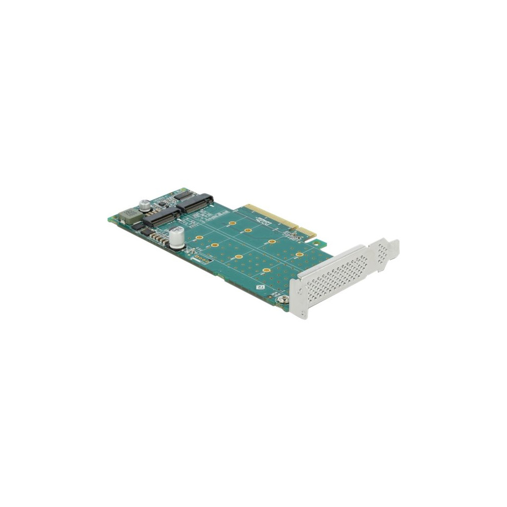 Produktbild för Delock PCI Express x8 Card to 2 x internal NVMe M.2 Key M - Bifurcation - kontrollerkort - M.2 NVMe Card - PCIe 4.0 x8