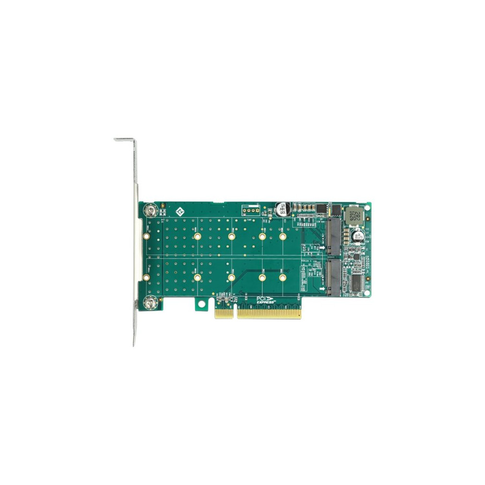Produktbild för Delock PCI Express x8 Card to 2 x internal NVMe M.2 Key M - Bifurcation - kontrollerkort - M.2 NVMe Card - PCIe 4.0 x8