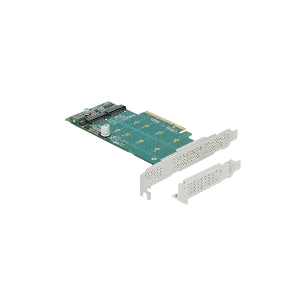 Produktbild för Delock PCI Express x8 Card to 2 x internal NVMe M.2 Key M - Bifurcation - kontrollerkort - M.2 NVMe Card - PCIe 4.0 x8