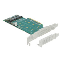 Produktbild för Delock PCI Express x8 Card to 2 x internal NVMe M.2 Key M - Bifurcation - kontrollerkort - M.2 NVMe Card - PCIe 4.0 x8