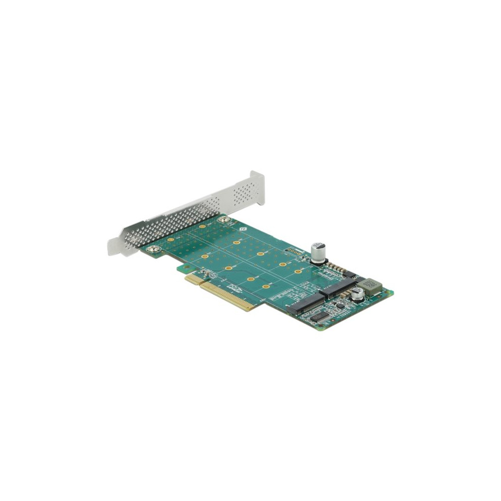 Produktbild för Delock PCI Express x8 Card to 2 x internal NVMe M.2 Key M - Bifurcation - kontrollerkort - M.2 NVMe Card - PCIe 4.0 x8