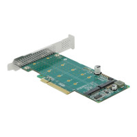 Produktbild för Delock PCI Express x8 Card to 2 x internal NVMe M.2 Key M - Bifurcation - kontrollerkort - M.2 NVMe Card - PCIe 4.0 x8