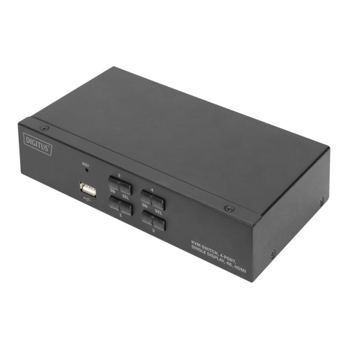 Digitus DIGITUS DS-12880 - omkopplare för tangentbord/video/mus/ljud/USB - 4 portar