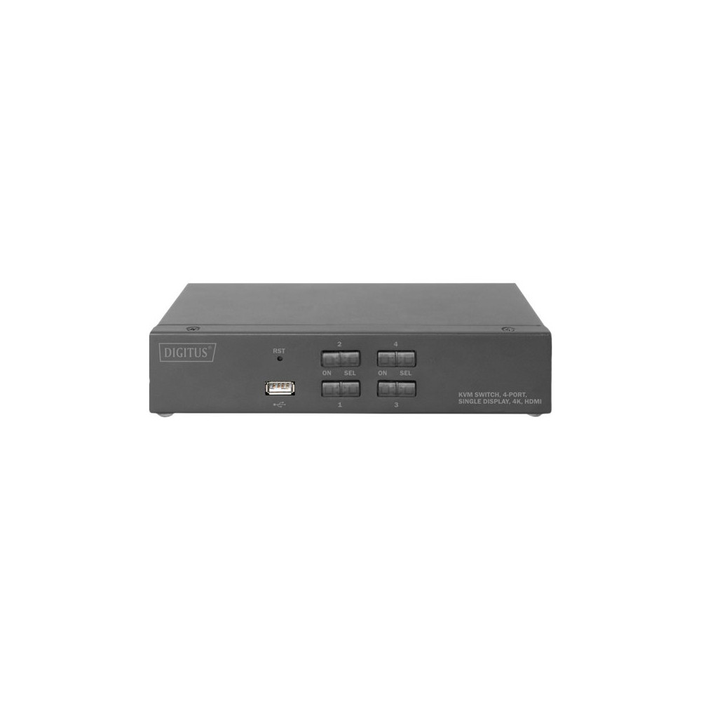 Produktbild för DIGITUS DS-12880 - omkopplare för tangentbord/video/mus/ljud/USB - 4 portar