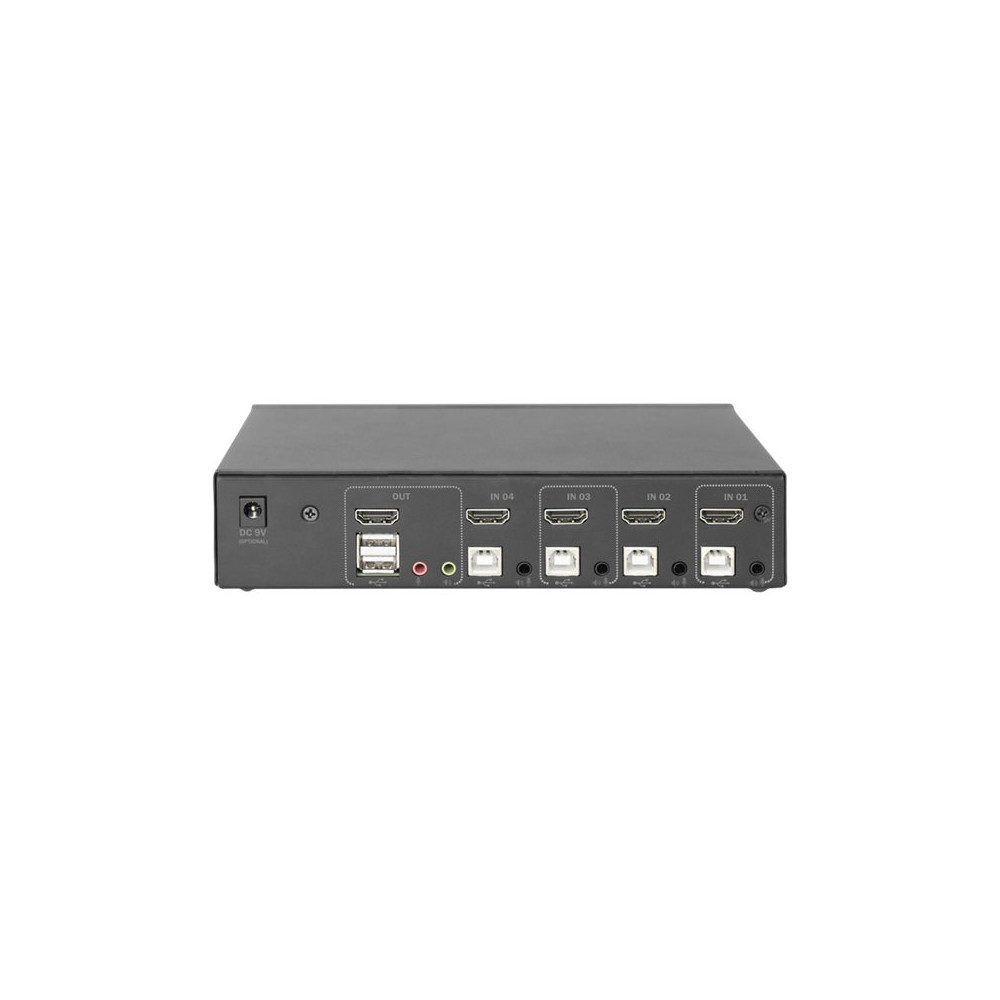 Produktbild för DIGITUS DS-12880 - omkopplare för tangentbord/video/mus/ljud/USB - 4 portar