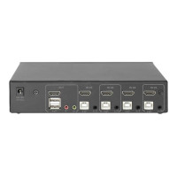 Produktbild för DIGITUS DS-12880 - omkopplare för tangentbord/video/mus/ljud/USB - 4 portar