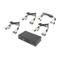Produktbild för DIGITUS DS-12880 - omkopplare för tangentbord/video/mus/ljud/USB - 4 portar