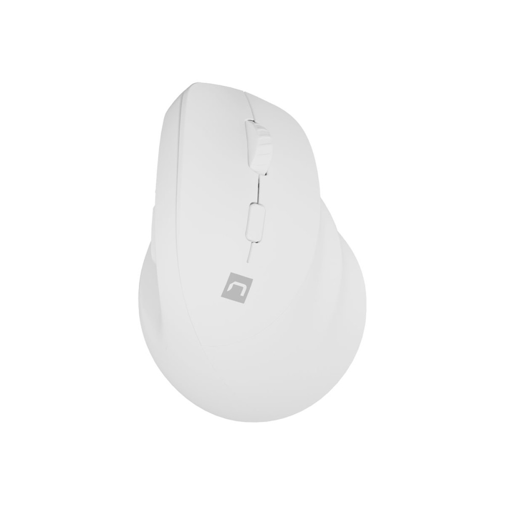 Produktbild för Natec CRAKE 2 - vertikal mus - Bluetooth 5.2, 2.4 GHz - vit