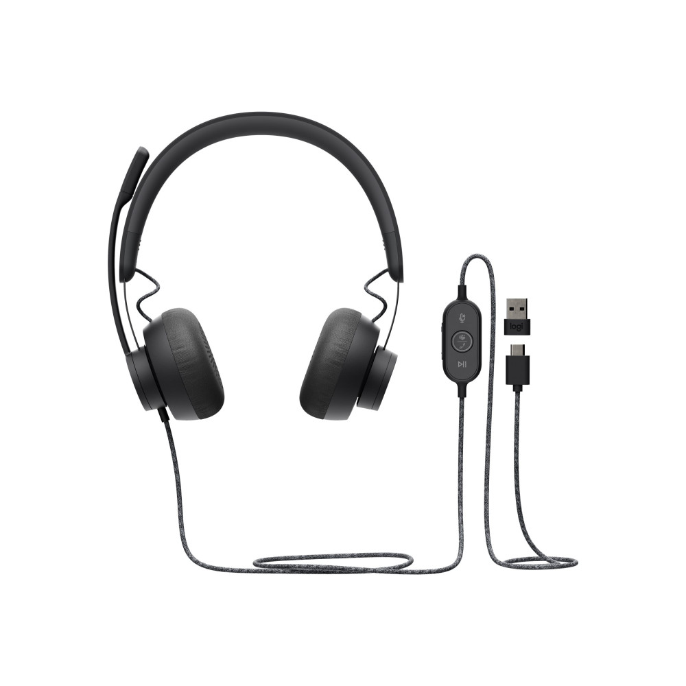Produktbild för Logitech Zone Wired MSFT Teams - headset - USB-C