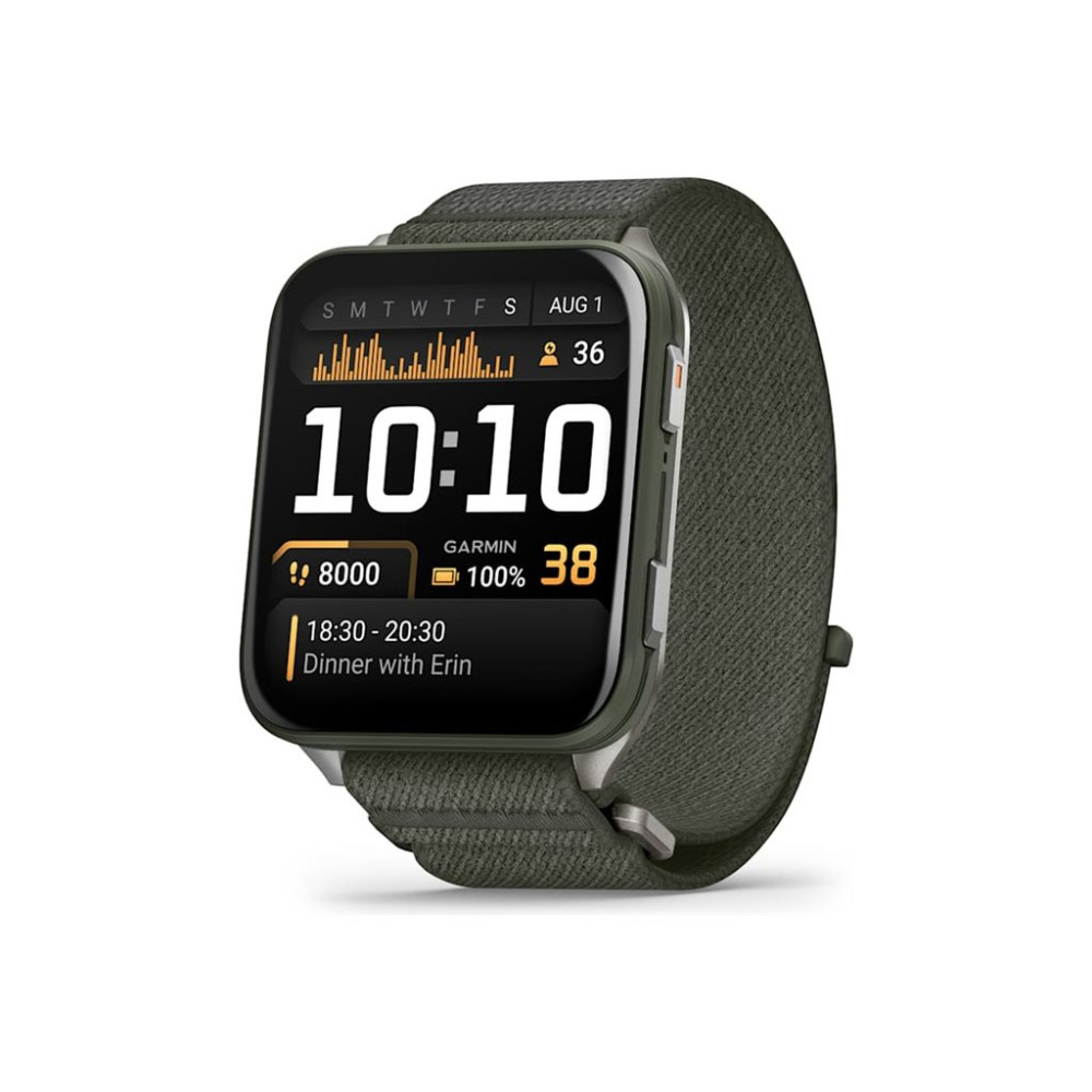 Produktbild för Garmin Venu X1 - moss fiberförstärkt titan - sportklocka med band - mossa - 32 GB