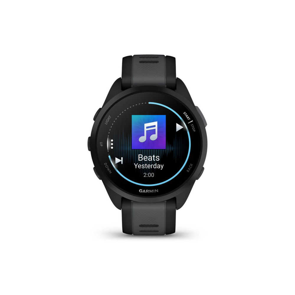 Produktbild för Garmin Forerunner 165 Music - svart - sportklocka med band - skiffergrå - 4 GB