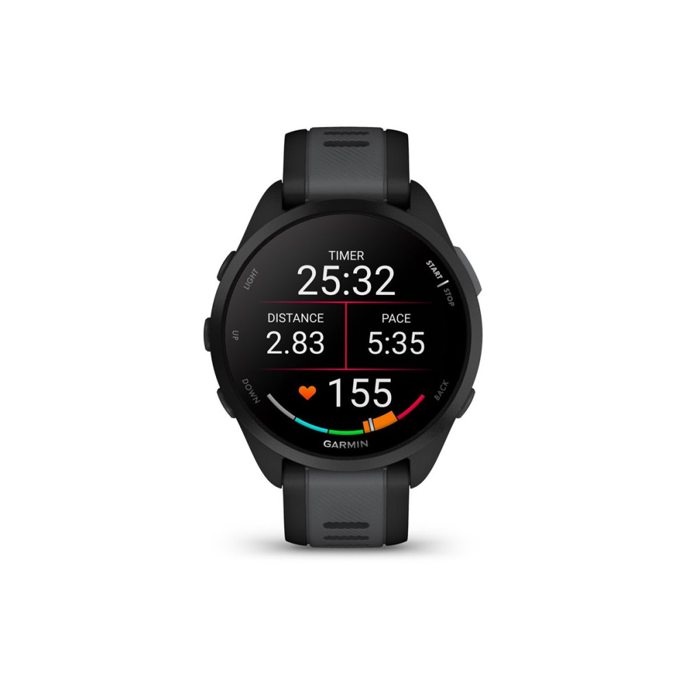 Produktbild för Garmin Forerunner 165 Music - svart - sportklocka med band - skiffergrå - 4 GB