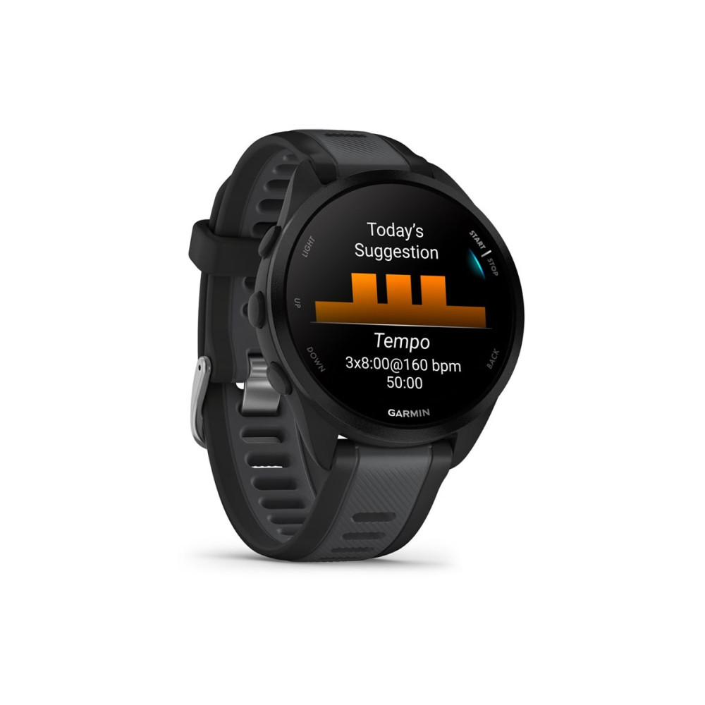Produktbild för Garmin Forerunner 165 Music - svart - sportklocka med band - skiffergrå - 4 GB