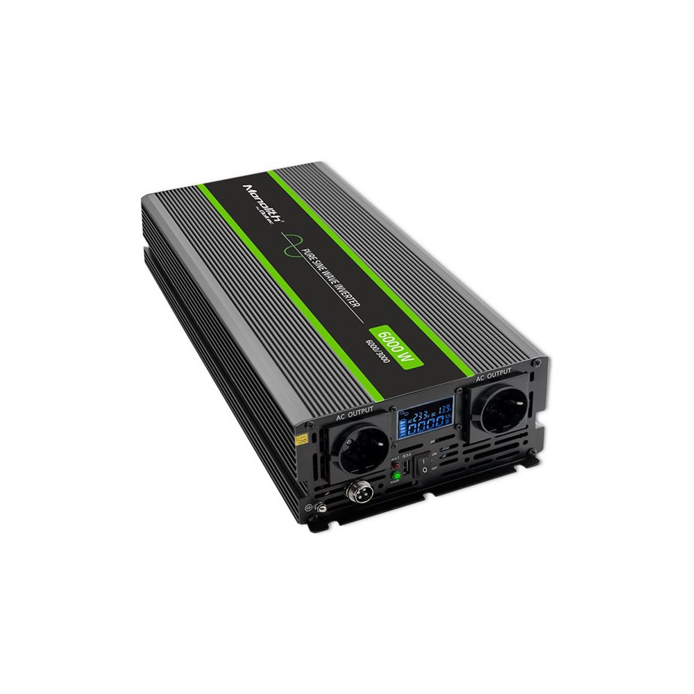 Produktbild för Qoltec Monolith - DC-AC-omriktare - ren sinusvåg, LCD - 3000 watt