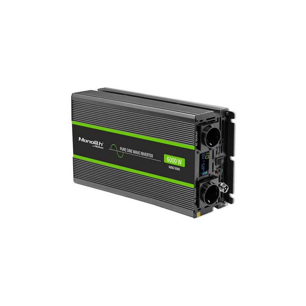 Produktbild för Qoltec Monolith - DC-AC-omriktare - ren sinusvåg, LCD - 3000 watt