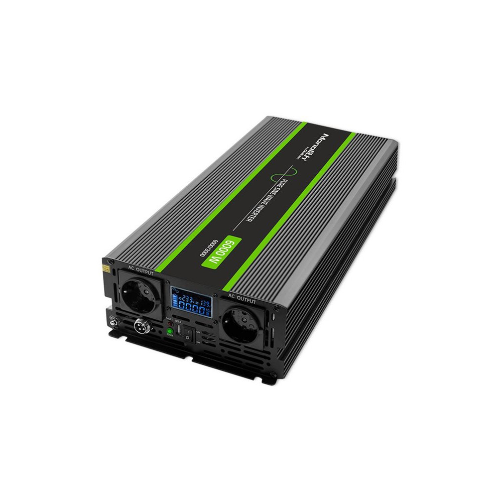 Produktbild för Qoltec Monolith - DC-AC-omriktare - ren sinusvåg, LCD - 3000 watt