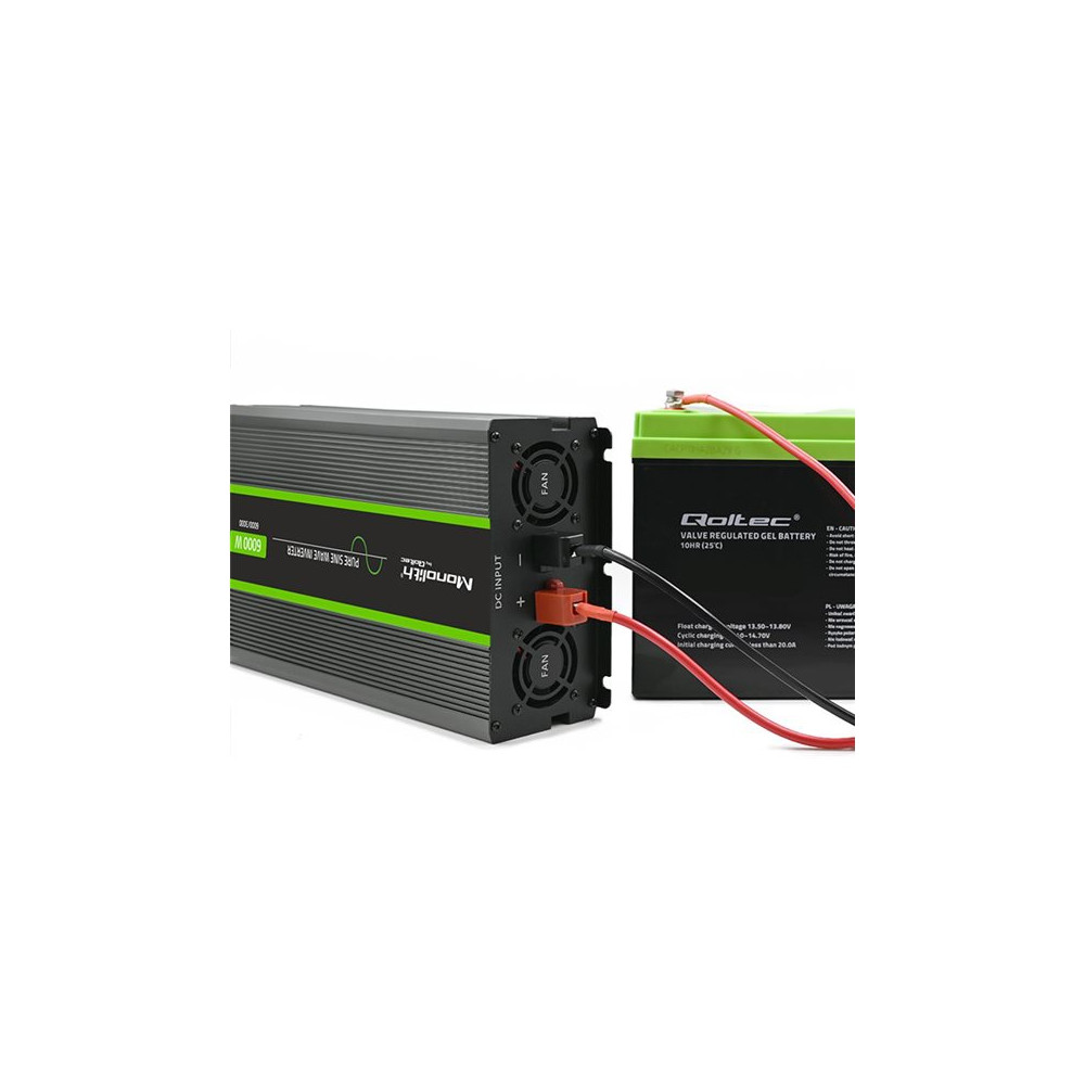 Produktbild för Qoltec Monolith - DC-AC-omriktare - ren sinusvåg, LCD - 3000 watt