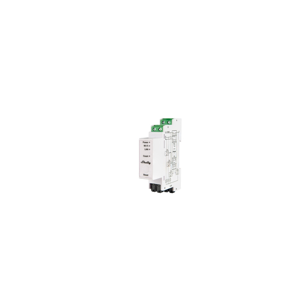Produktbild för Shelly Pro Series 3EM - ström-/energimätare - 802.11b/g/n, Bluetooth 4.2 - vit