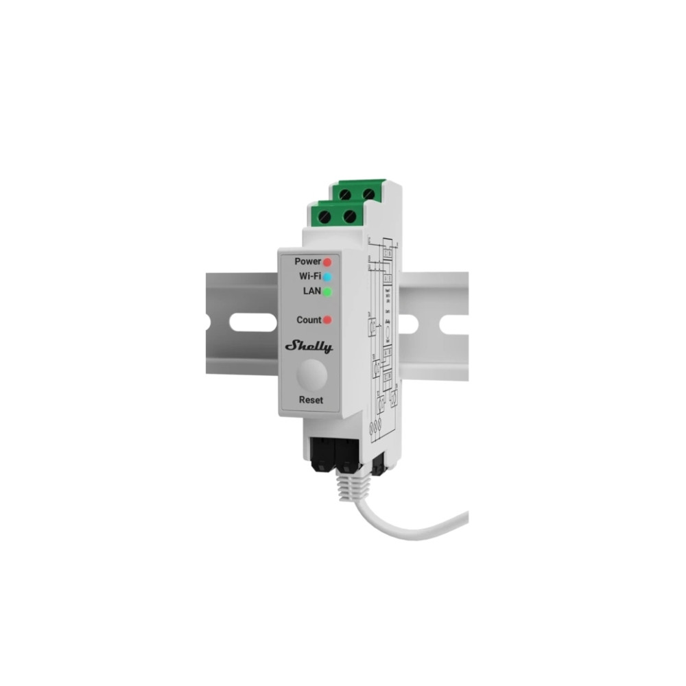 Produktbild för Shelly Pro Series 3EM - ström-/energimätare - 802.11b/g/n, Bluetooth 4.2 - vit