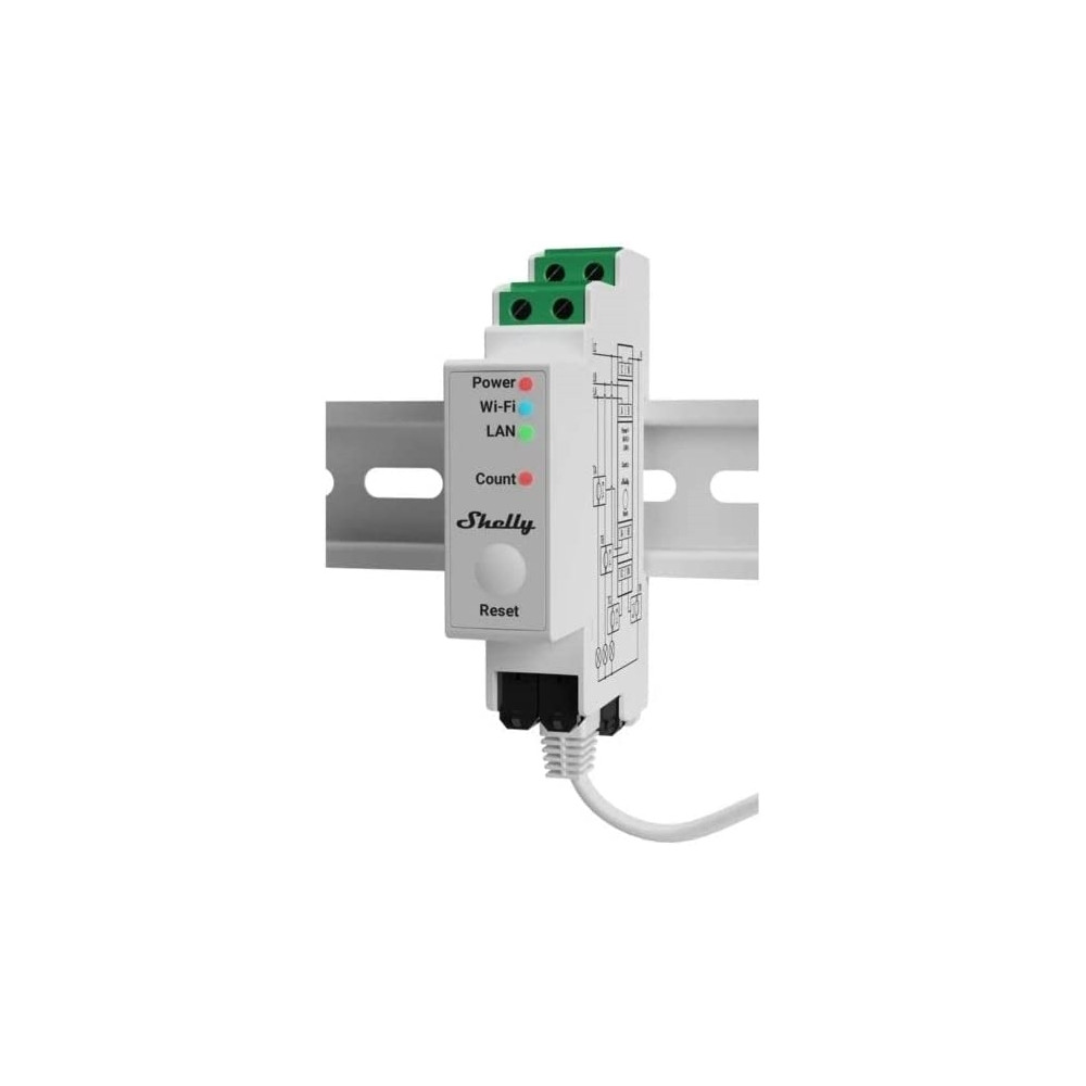 Produktbild för Shelly Pro Series 3EM - ström-/energimätare - 802.11b/g/n, Bluetooth 4.2 - vit
