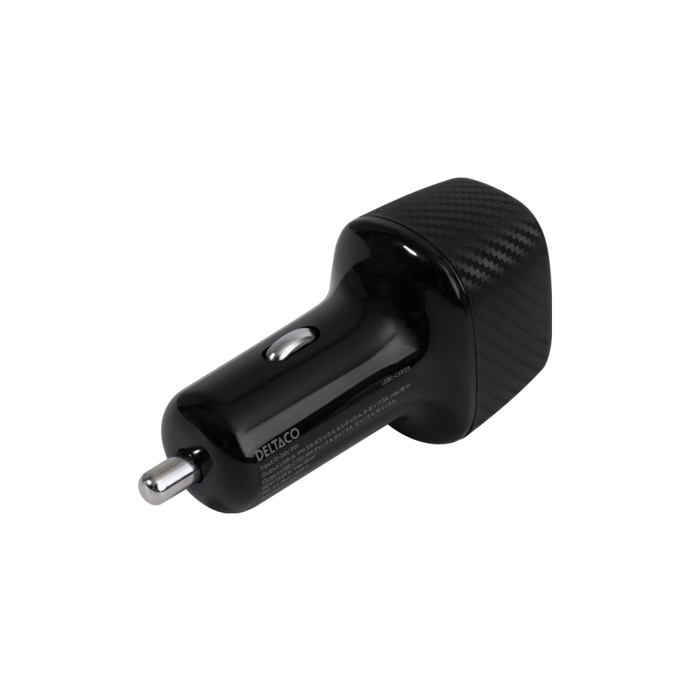 Produktbild för DELTACO strömadapter för bil - USB-C, USB - 63 Watt