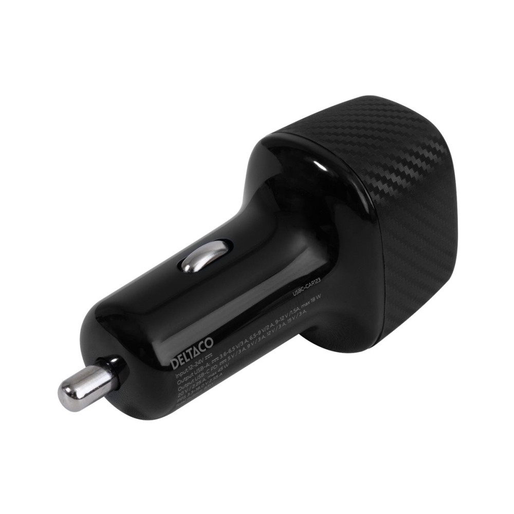 Produktbild för DELTACO strömadapter för bil - USB-C, USB - 63 Watt