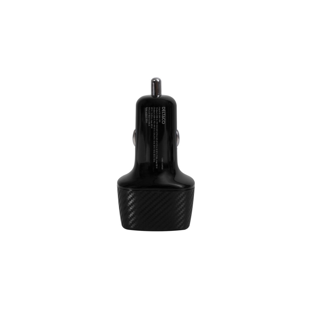 Produktbild för DELTACO strömadapter för bil - USB-C, USB - 63 Watt