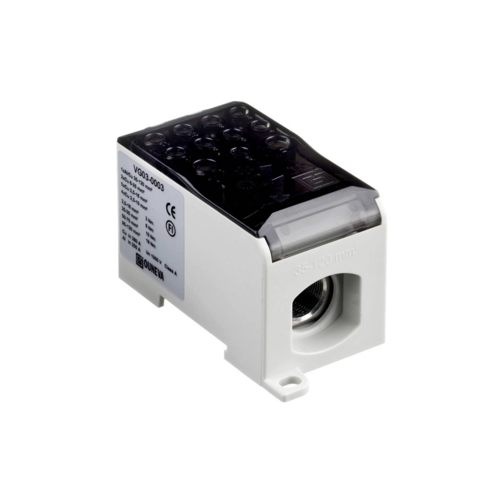 Produktbild för OJL distributionsblock 280A, in Al/Cu 35-120 mm², ut Cu 2*(6...