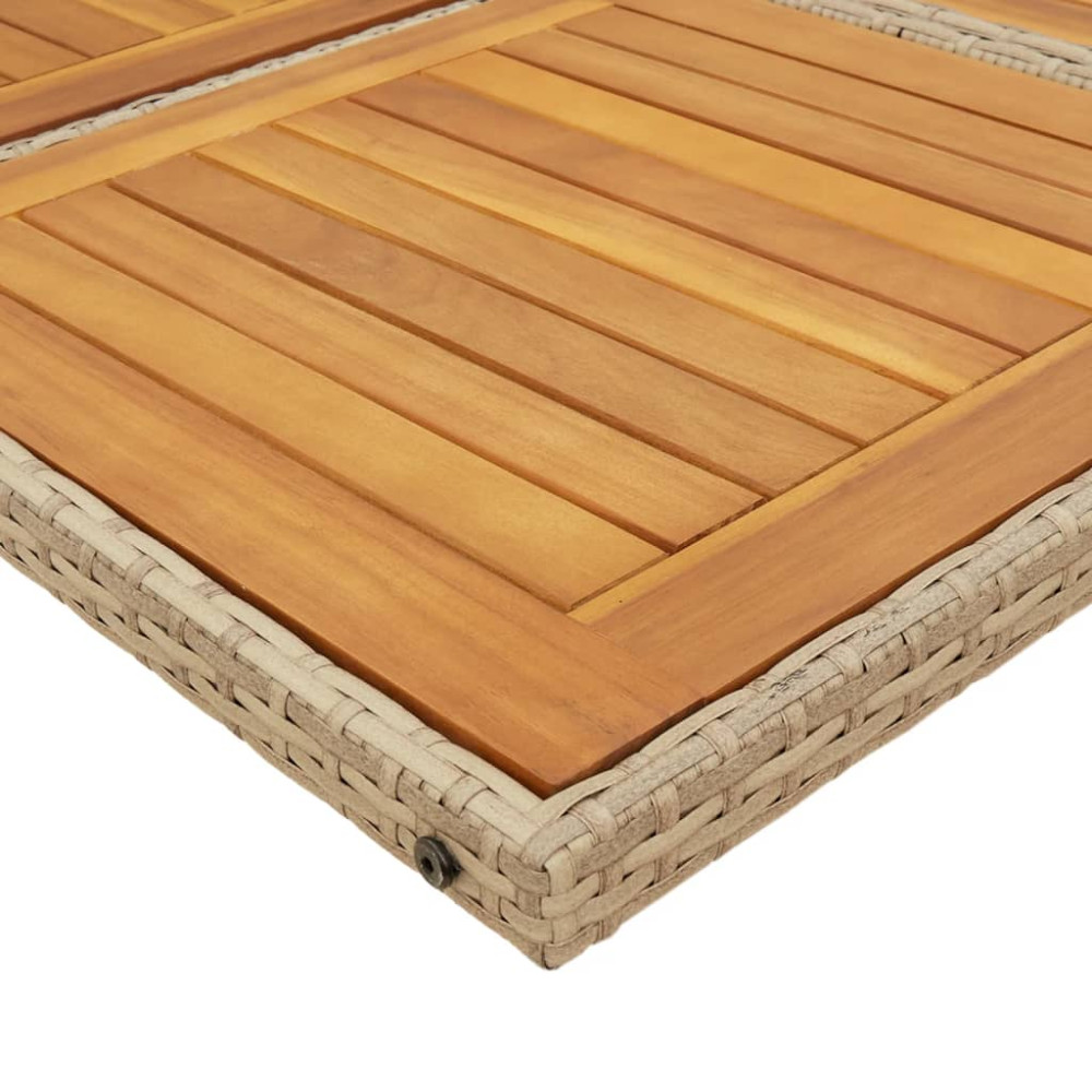 Produktbild för Matgrupp för trädgården med dynor 11 delar beige konstrotting