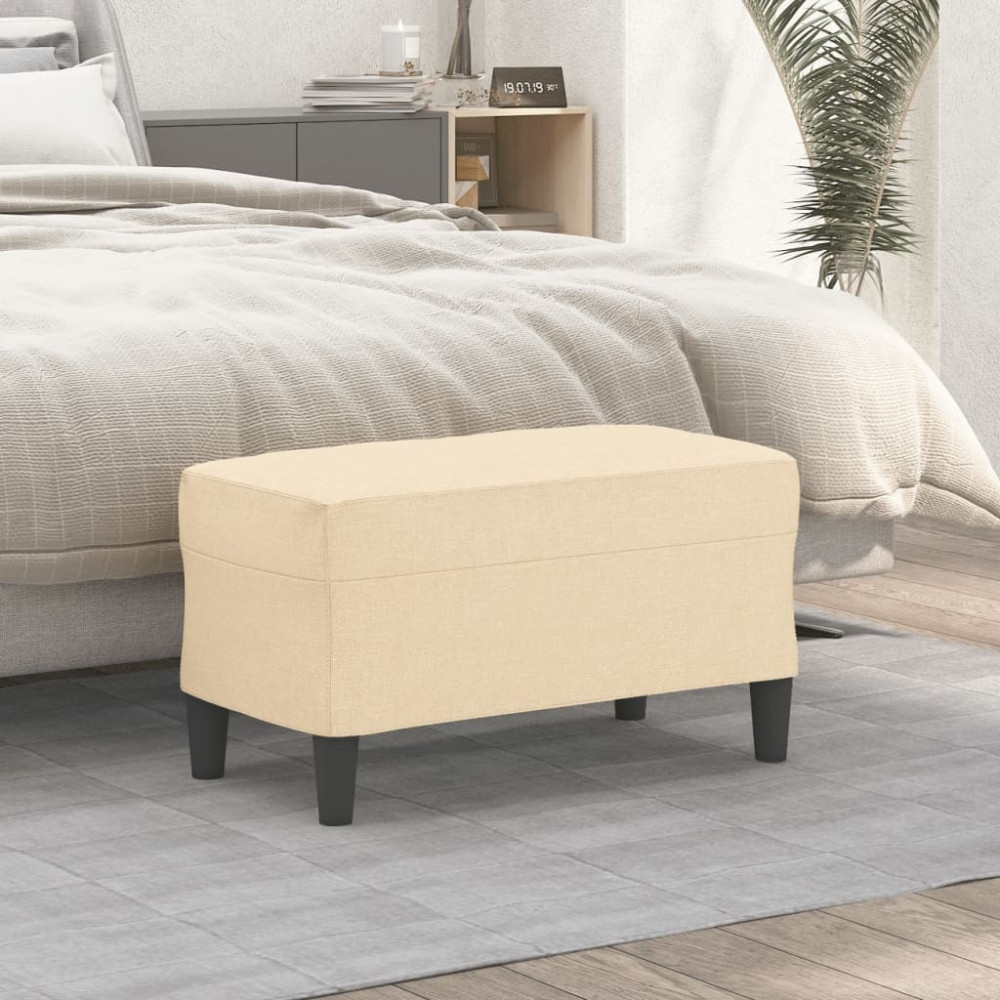 Produktbild för Bänk gräddvit 70x35x41 cm tyg