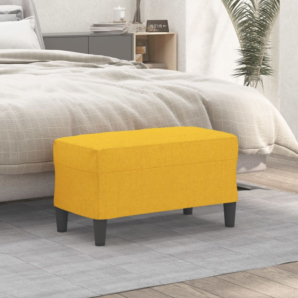 Produktbild för Bänk ljusgul 70x35x41 cm tyg