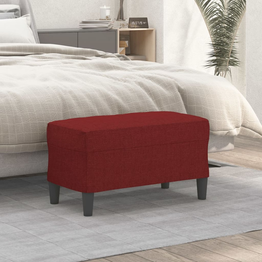 Produktbild för Bänk vinröd 70x35x41 cm tyg