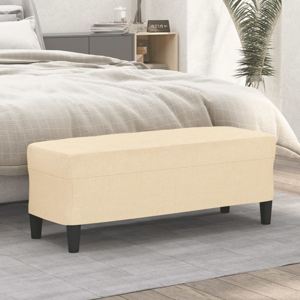 Produktbild för Bänk gräddvit 100x35x41 cm tyg