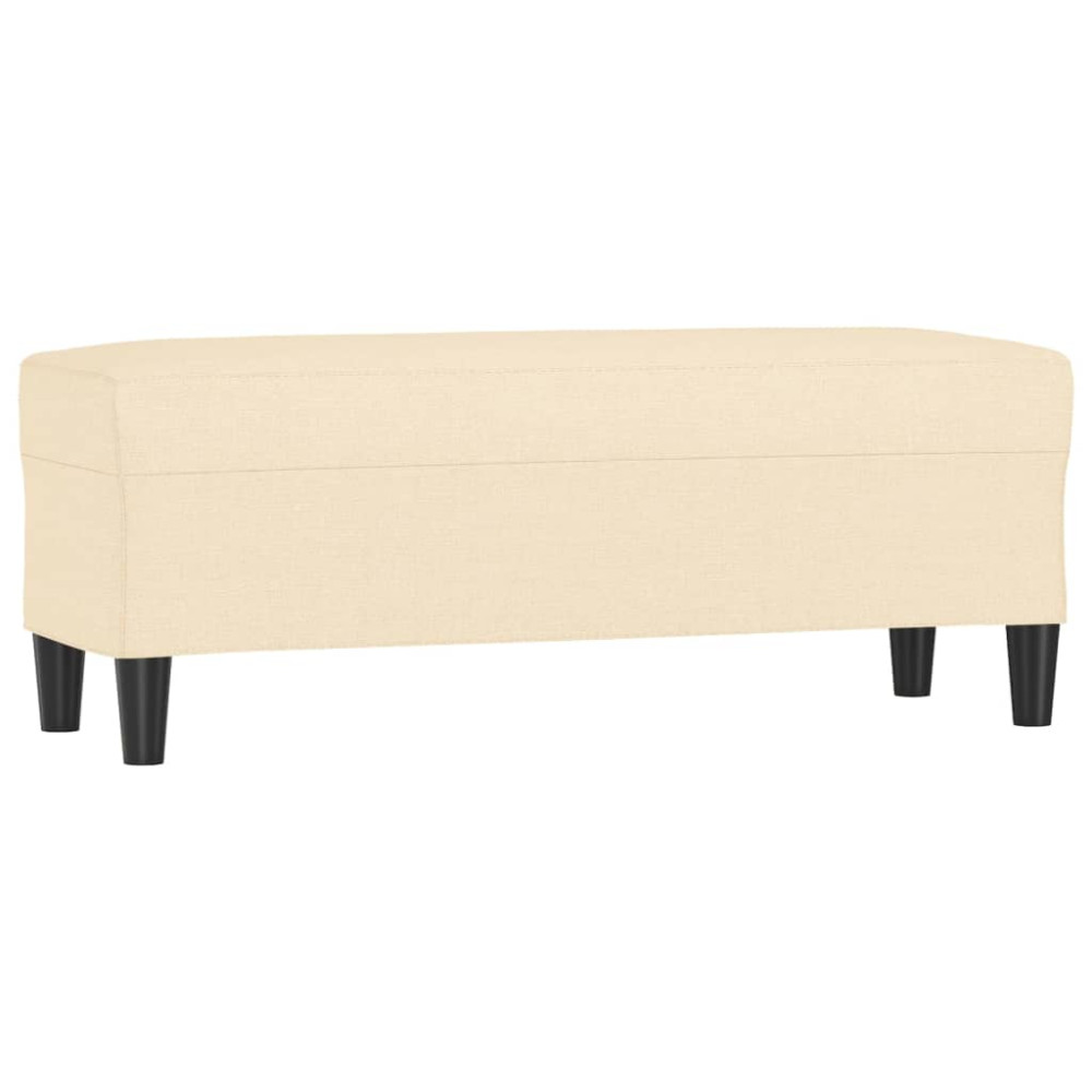 Produktbild för Bänk gräddvit 100x35x41 cm tyg