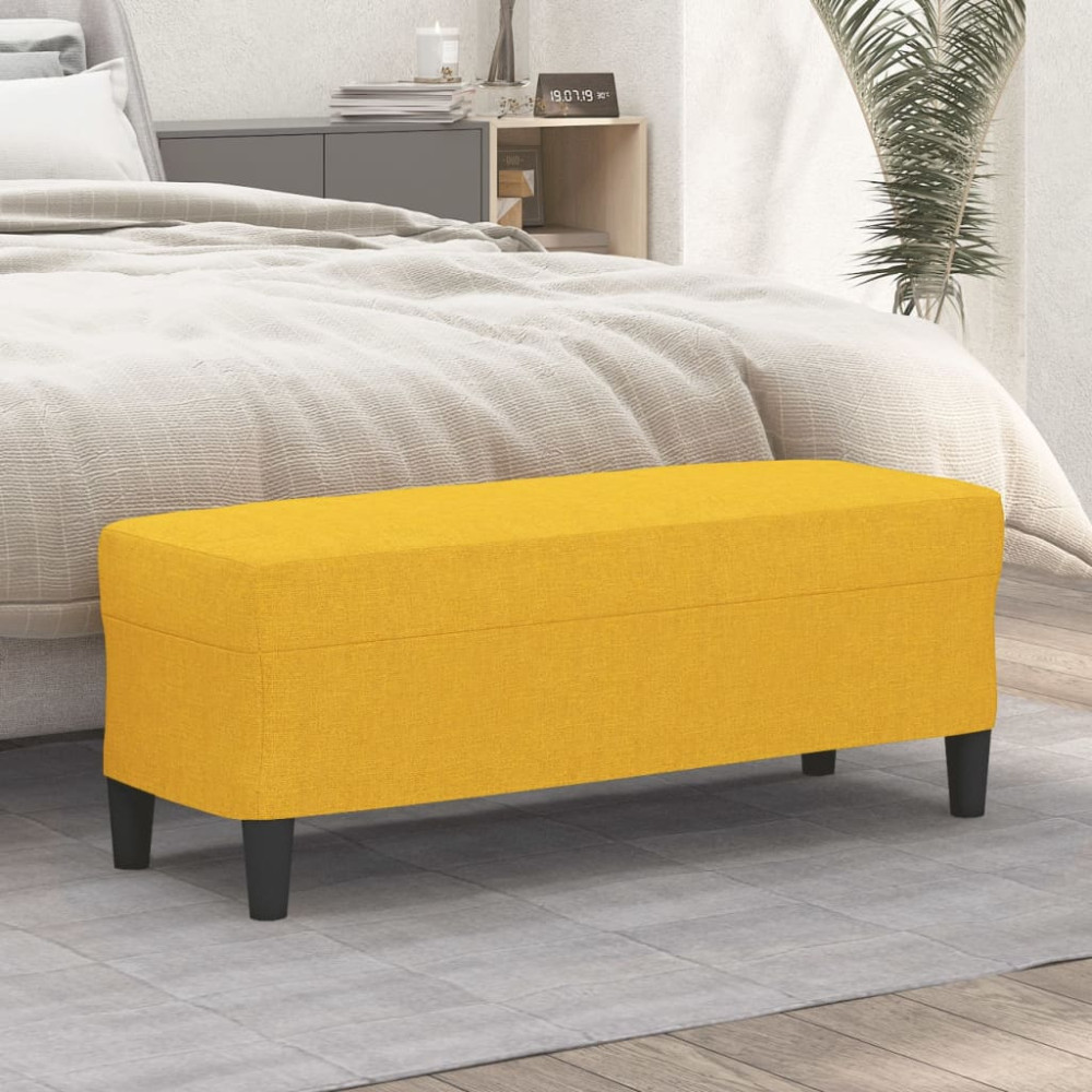 Produktbild för Bänk ljusgul 100x35x41 cm tyg
