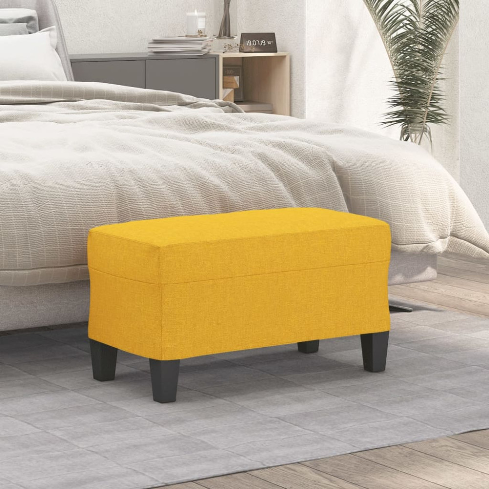 Produktbild för Bänk ljusgul 70x35x41 cm tyg